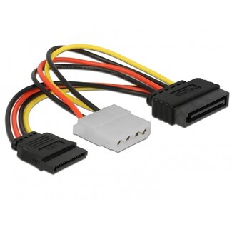 DeLOCK SATA (m) - SATA (v) en Molex (v) splitter - 0,15 meter