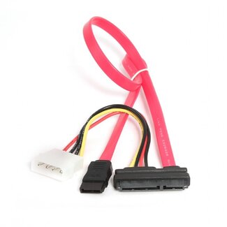 Cablexpert SATA naar SATA data- en Molex voedingskabel - SATA600 - 6 Gbit/s / rood - 0,35 meter