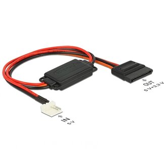 DeLOCK Floppy (m) 5V - SATA (v) 3,3V + 5V voltage converter - 0,30 meter