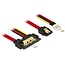 Floppy (m) + SATA data (v) naar SATA data en 5V + 12V voeding kabel - SATA600 - 6 Gbit/s / rood - 0,30 meter