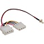 Molex (m) - 3-pins Case Fan (v) + Molex (v) voedingskabel - 0,15 meter