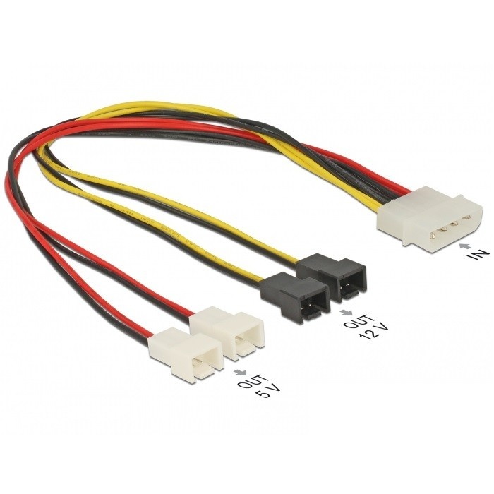 goobay 4P-2x 3P 12 Volt, 2x 3P 5 Volt adapter 15 cm