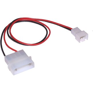 InLine Molex (m) - 3-pins Case Fan 7V (m) voedingskabel - 0,30 meter