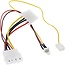 Molex (m) - 3-pins Case Fan 7V (m) + 3-pins Case Fan moederbord (v) + Molex 4-pins (v) voedingskabel - 0,15 meter