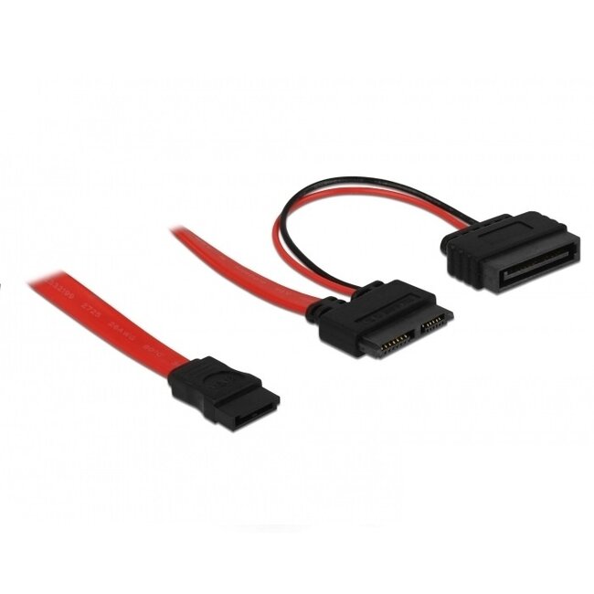 Slim SATA (v) - SATA data (v) + SATA voeding (m) kabel / SATA600 - 6 Gbit/s - 0,30 meter