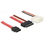 Slim SATA (v) - SATA data (v) + Molex voeding (m) kabel / SATA600 - 6 Gbit/s - 0,15 meter