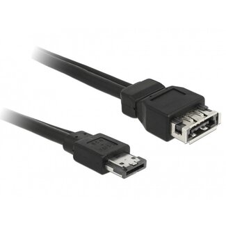 DeLOCK Power over eSATA (eSATAp) naar eSATA, eSATAp en USB-A kabel - SATA300 - 3 Gbit/s / zwart - 1 meter