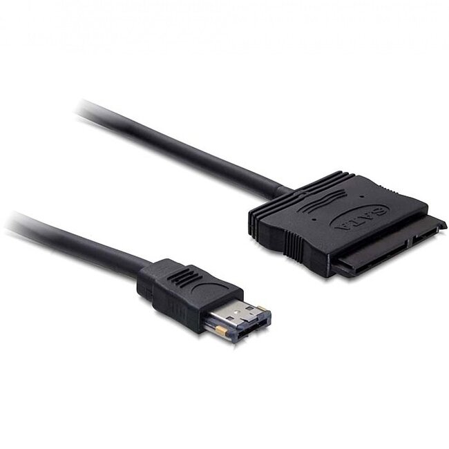 Power over eSATA (eSATAp) naar SATA 22-pins kabel voor 2,5''/3,5'' HDD (5V/12V) - SATA300 - 3 Gbit/s / zwart - 0,50 meter