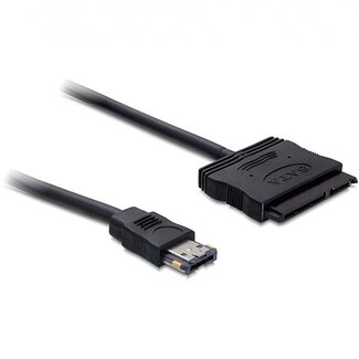 DeLOCK Power over eSATA (eSATAp) naar SATA 22-pins kabel voor 2,5''/3,5'' HDD (5V/12V) - SATA300 - 3 Gbit/s / zwart - 1 meter