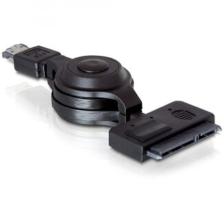 DeLOCK Power over eSATA (eSATAp) naar SATA 22-pins uittrekbare kabel voor 2,5'' HDD (5V) - SATA300 - 3 Gbit/s / zwart - 1,2 meter