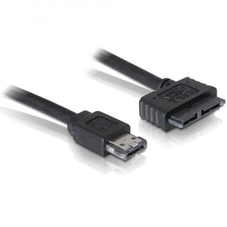DeLOCK Power over eSATA (eSATAp) naar Slim SATA kabel voor Slimline SATA drives (5V) - SATA300 - 3 Gbit/s / zwart - 0,50 meter