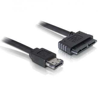 DeLOCK Power over eSATA (eSATAp) naar Micro SATA kabel voor 1,8'' Micro SATA drives (5V) - SATA300 - 3 Gbit/s / zwart - 1 meter