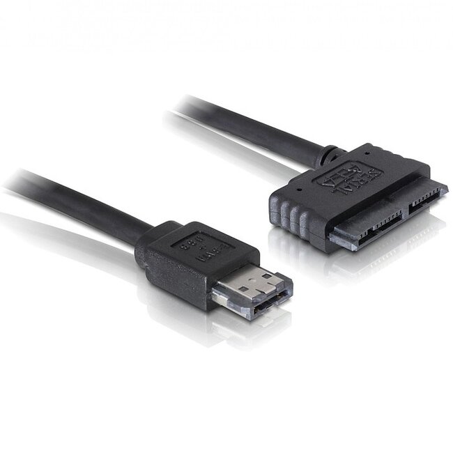 Power over eSATA (eSATAp) naar Micro SATA kabel voor 1,8'' Micro SATA drives (5V) - SATA300 - 3 Gbit/s / zwart - 1 meter