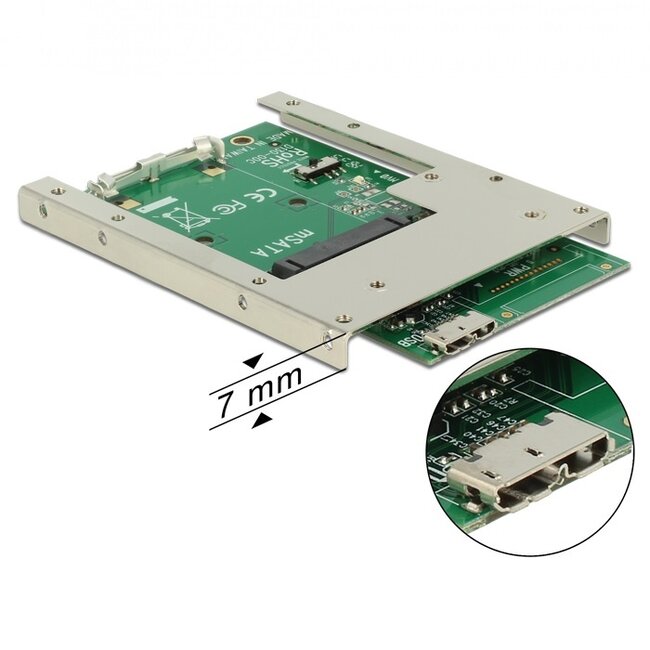 USB3.0 USB Micro B naar mSATA converter met 2,5'' frame