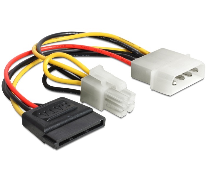 DeLOCK 60127. Snoerlengte: 0,155 m, Aansluiting 1: Molex (4-pin), Aansluiting 2: SATA 15-pin
