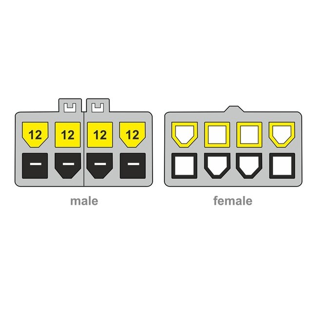 2x ATX12V P4/1x EPS12V 8-pins (m) - EPS12V 8-pins (v) voedingskabel - 0,45 meter