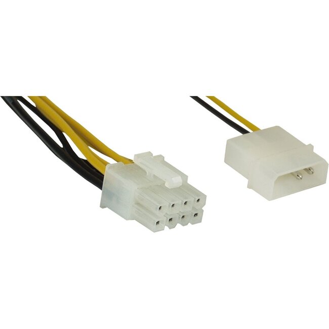 Molex (m) - EPS12V 8-pins (m) voedingskabel - 0,45 meter