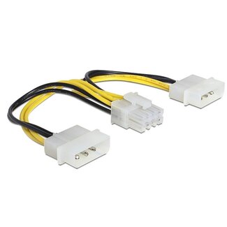 DeLOCK 2x Molex (m) - EPS12V 8-pins (m) voedingskabel - 0,15 meter