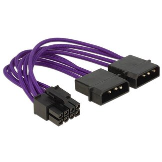 DeLOCK Premium 2x Molex (m) - EPS12V 8-pins (m) voedingskabel - 0,15 meter