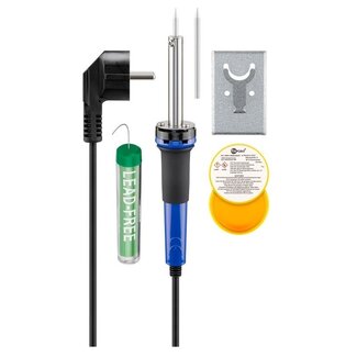 Goobay Elektrische soldeerset met soldeerbout, extra tip, houder, pasta en tin - 30W - 1,2 meter