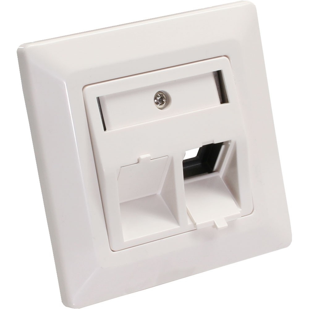 Wandcontactdoos voor 2 Keystone modules / wit (RAL9010) | LogiLink