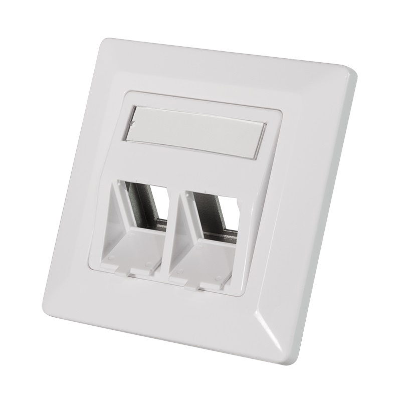 Wandcontactdoos voor 2 Keystone modules / wit (RAL9003) | LogiLink