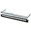 19 inch Patch Panel 1U voor 24 Keystone modules met kabelgeleiding / zwart