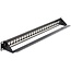 Premium 19'' Patch Panel 1U voor 24 Keystone modules / zwart