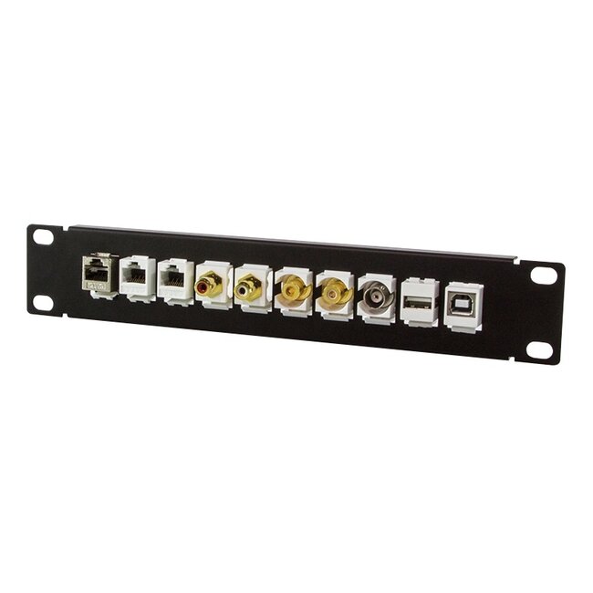 10 inch patch panel | voor 10 Keystone modules | 1U | zwart