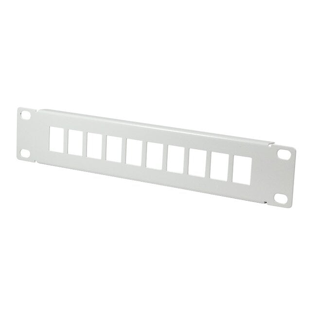 10 inch patch panel | voor 10 Keystone modules | 1U | grijs