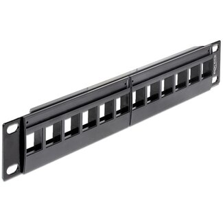 DeLOCK Delock 10 inch patch panel | voor 12 Keystone modules | 1U | zwart