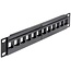 10'' Patch Panel voor 12 Keystone modules / zwart