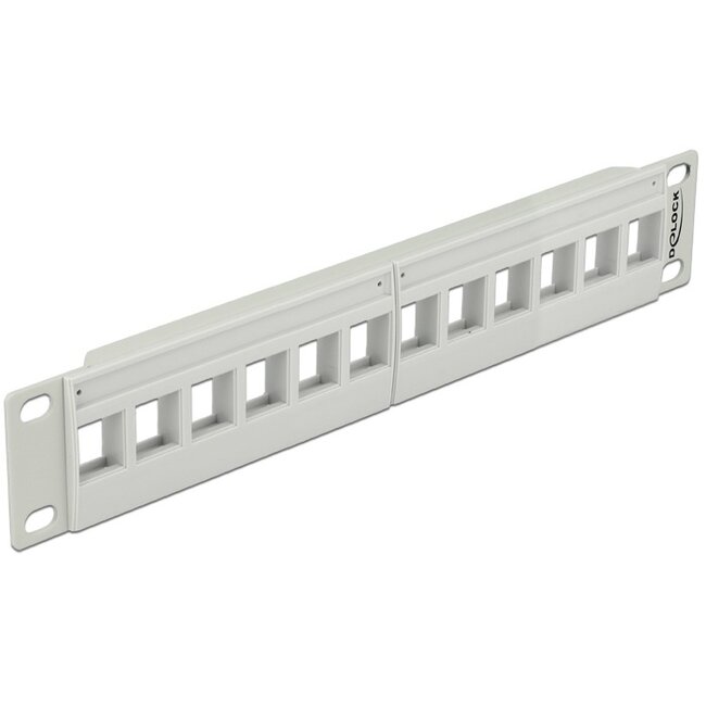 10'' Patch Panel voor 12 Keystone modules / grijs