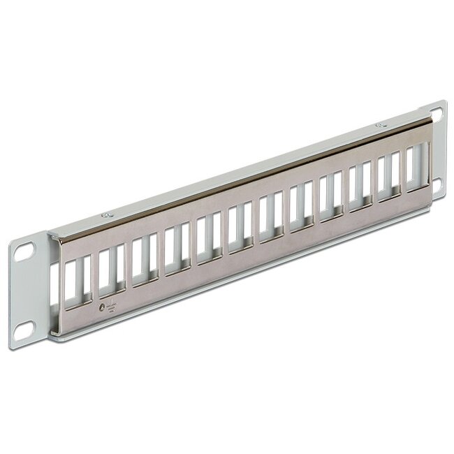 Delock 10 inch patch panel | voor 12 Keystone modules | 1U | grijs