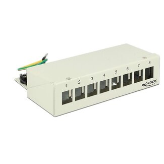 DeLOCK Desktop Patch Panel voor 8 Keystone modules / grijs