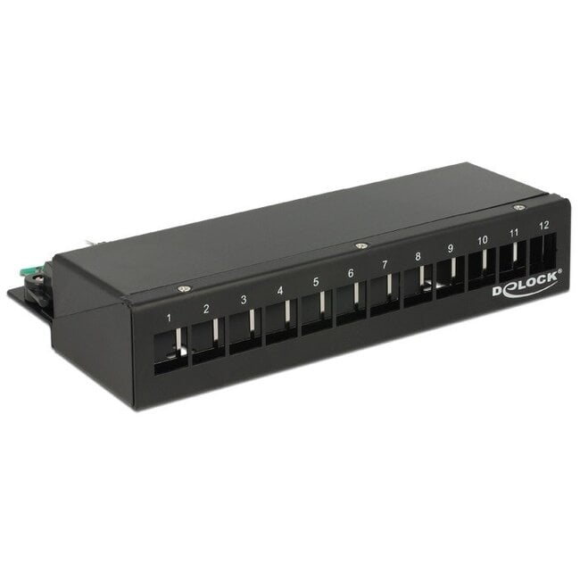 Desktop Patch Panel voor 12 Keystone modules / zwart