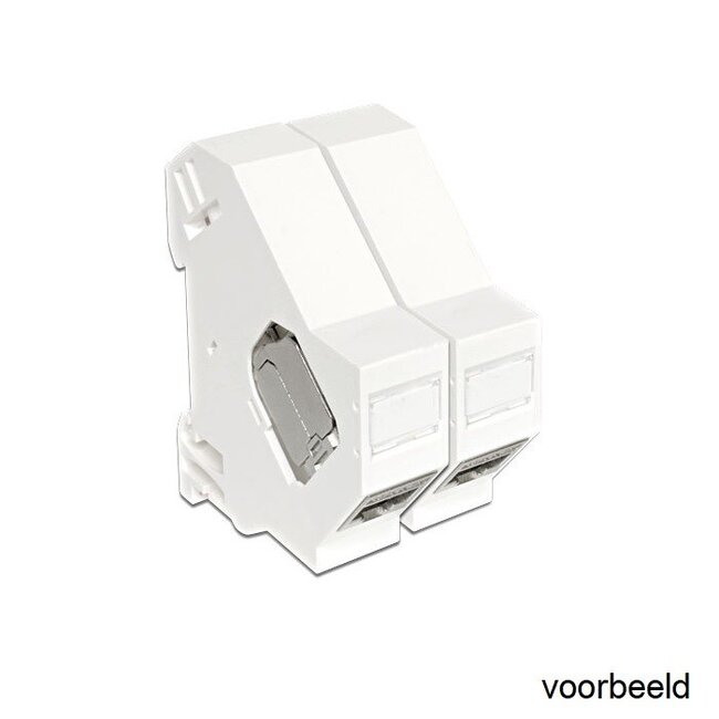 DIN-Rail houder voor 1 Keystone module (versie 1) / wit