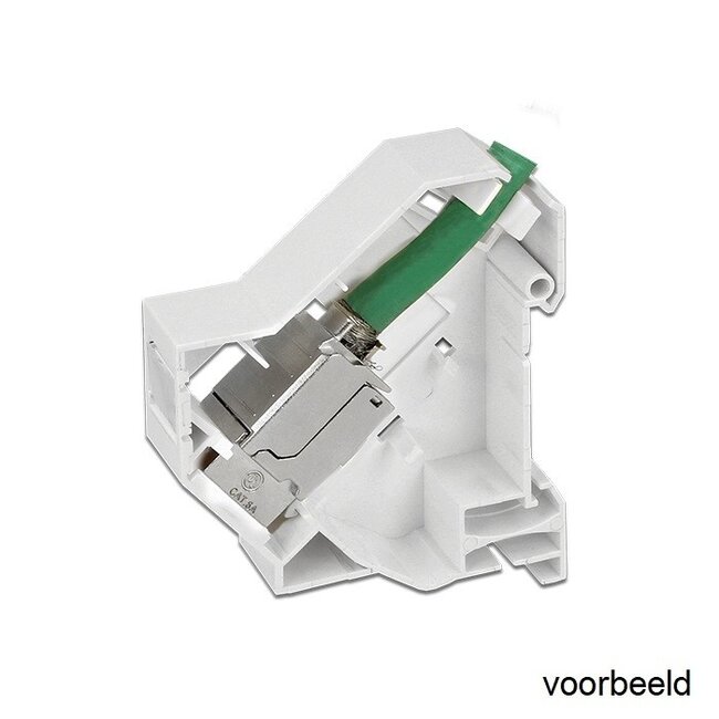 DIN-Rail houder voor 1 Keystone module (versie 2) / wit