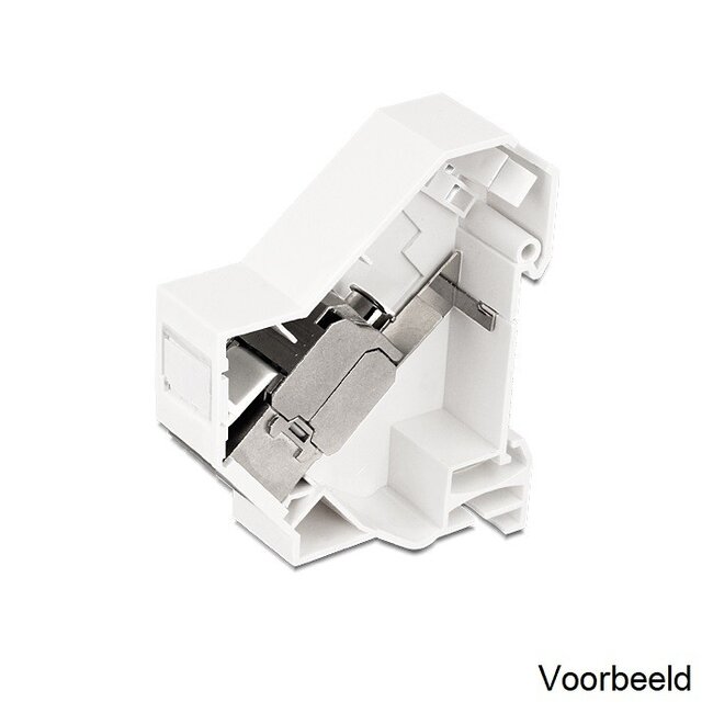 DIN-Rail houder voor 1 Keystone module met aarde / wit
