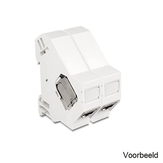 DIN-Rail houder voor 1 Keystone module met aarde / wit
