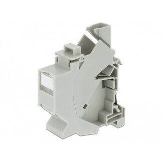 DeLOCK DIN-Rail houder voor 1 Keystone module met aarde en afsluit cover / grijs