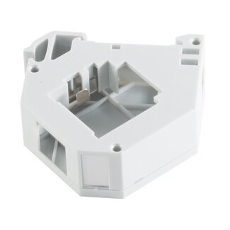 S-Impuls DIN-Rail houder voor 1 Keystone module met aarde en DIN-Rail afsluitcover / wit