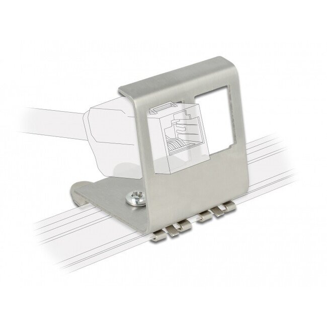 DIN-rail adapter | voor 2 Keystone module | RVS