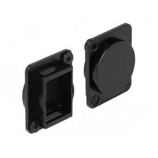 DeLOCK Afsluitcover voor D-type poorten - 4 stuks / zwart