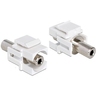 LogiLink Keystone module 3,5mm Jack (v) - 3,5mm Jack (v) - 3-polig / wit