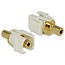 Keystone module 3,5mm Jack (v) - 3,5mm Jack (v) - 3-polig verguld / wit