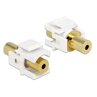 DeLOCK Keystone module 3,5mm Jack (v) - 3,5mm Jack (v) - 4-polig verguld / wit