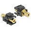 Keystone module 3,5mm Jack (v) - 3,5mm Jack (v) - 4-polig verguld / zwart