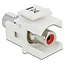 Tulp Keystone module (verzonken) - Tulp (v) | audio rechts (rood) | wit