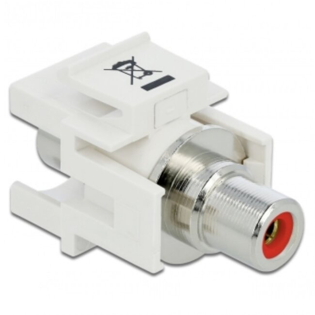 Tulp Keystone module (verzonken) - Tulp (v) | audio rechts (rood) | wit